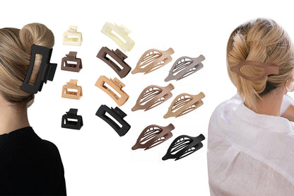 14Pcs Women Hair Clips Flat Claw Clips for Thick or Thin Hair