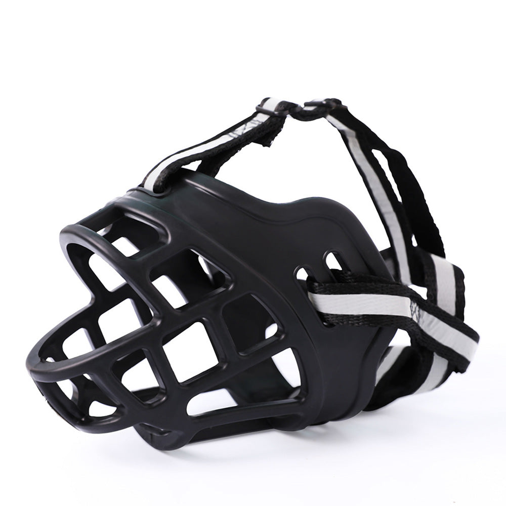 Breathable Rubber Dog Muzzle with Reflective Strap