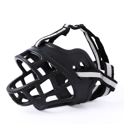 Breathable Rubber Dog Muzzle with Reflective Strap