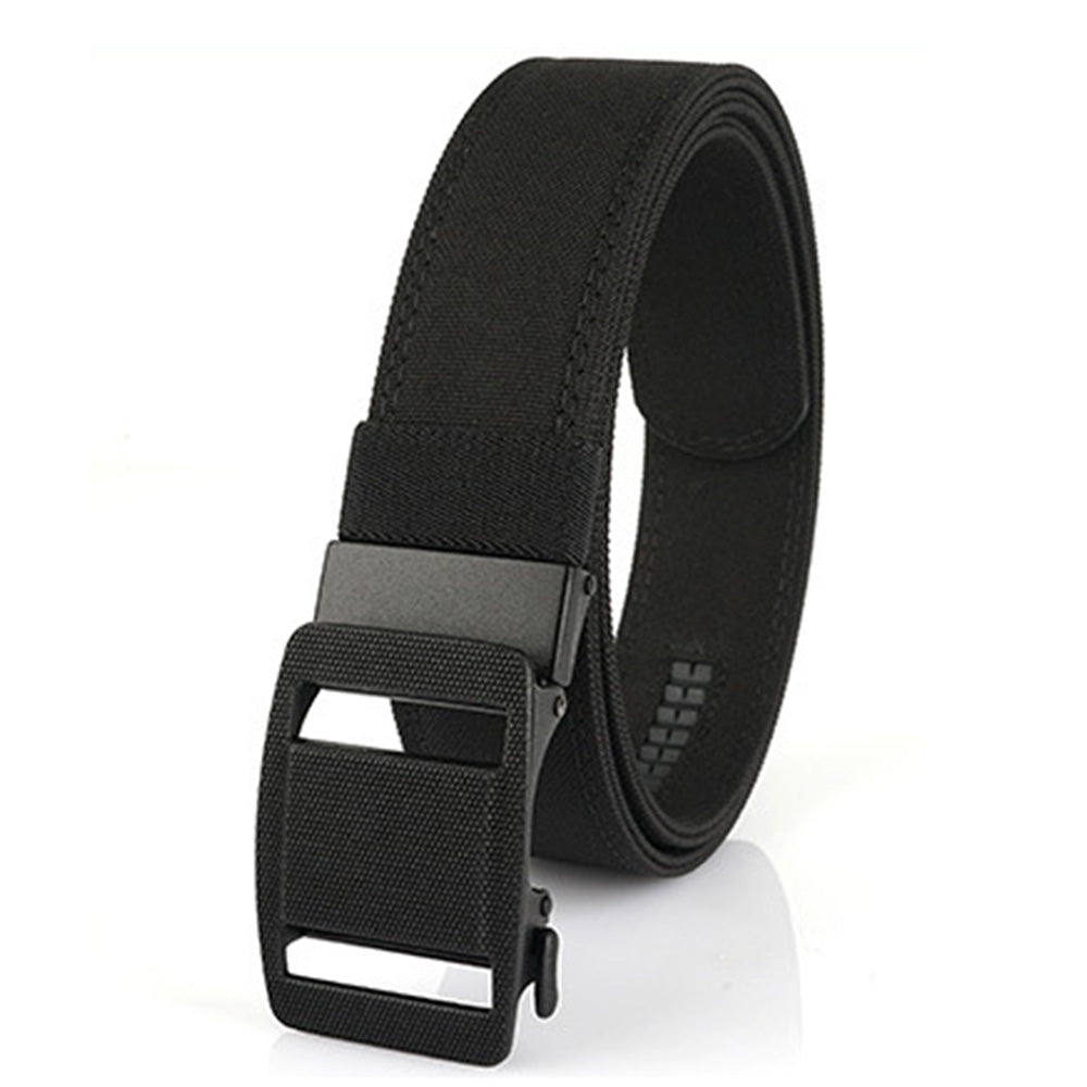 Double Layer Thickened Tactical Belt with Automatic Buckle - Black