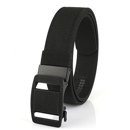 Double Layer Thickened Tactical Belt with Automatic Buckle - Black
