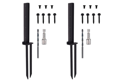 2Pcs H Design Fence Post Anchor Kit Fence Repair Stake