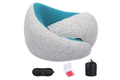 Memory Foam Neck Pillow with Eye Mask and Earplugs Airplane Travel Essentials