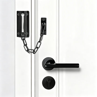 2 Pack Door Security Chain Lock Strong Door Chain Lock with 12 Screws for Wood Door-Black