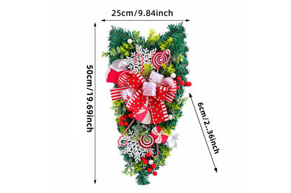 Christmas Hanging Upside Down Tree Candy Decoration for Door Wall