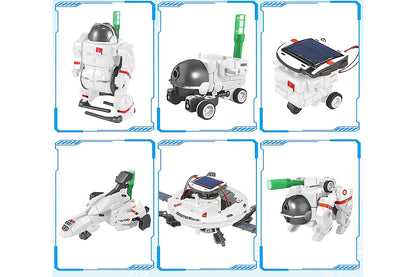 6-in-1 Solar Robot Science Kits Solar Robot Kit STEM Toys for Gift-White