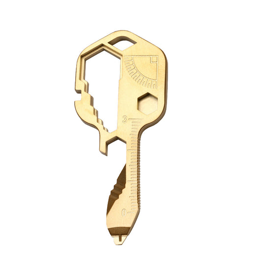 4-in-1 Multifunction Key Shaped Multitool  Pocket Multi-Tool Gold