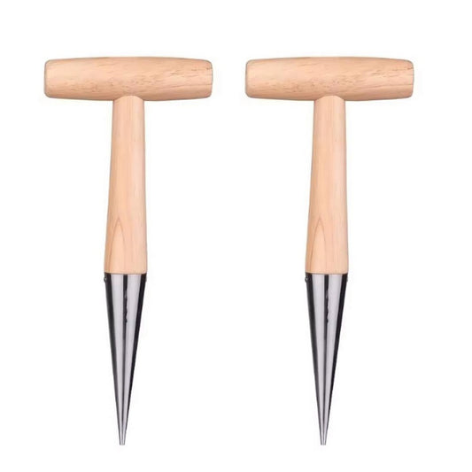 2Pcs Dibber Gardening Tool Seed Planter Tool for Sowing Seed for Transplanting Plants