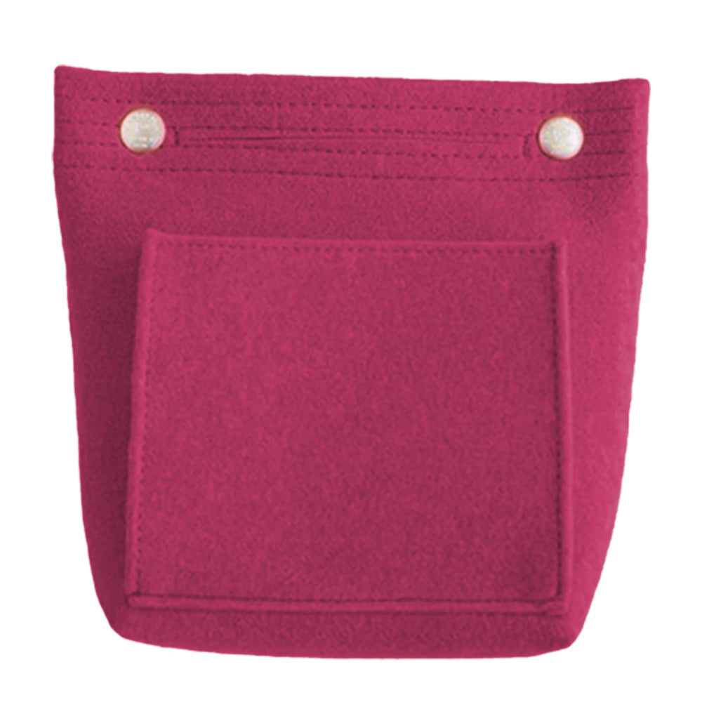 Women Organizer Bag Purse Insert Bag Felt Multi Pocket Travel Insert Organizer Handbag -Rose red