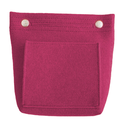 Women Organizer Bag Purse Insert Bag Felt Multi Pocket Travel Insert Organizer Handbag -Rose red