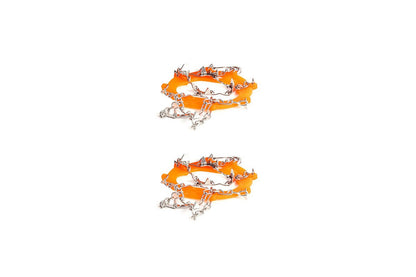 2 Piece Traction Cleats Ice Snow Grips with 10 Stainless Steel Spikes - Orange