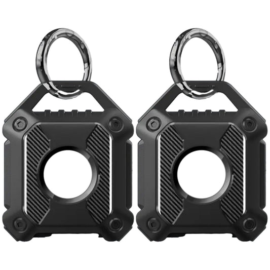 2Pcs For Apple AirTag Protective Case Water-Resistant TPU Full Cover with Key Ring