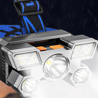 USB Rechargeable LED Headlamp with 4 Modes for Camping Fishing & Outdoor