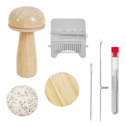 Mini Wood Composite Knitting Loom Darning Mushroom