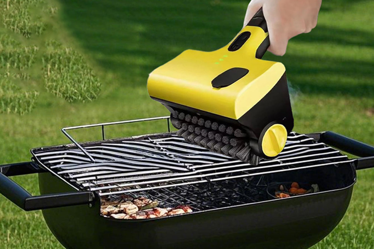 Electric Grill Cleaning Scrub Brush with Steel Brush and PP Brush for BBQ