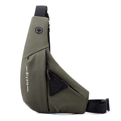 Men's Small Sling Crossbody Bag Anti-Theft Chest Bag Casual Hiking Cycling Slim Shoulder Pack Green