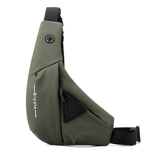 Men's Small Sling Crossbody Bag Anti-Theft Chest Bag Casual Hiking Cycling Slim Shoulder Pack Green