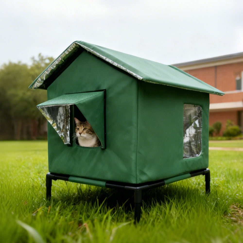 Insulated Shelter  Cat House-Green