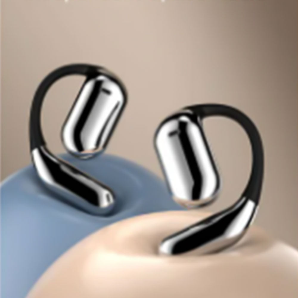 Wireless Open Ear Headphones  LCD Display Bluetooth 5.4 Earphones Touch Control Gray