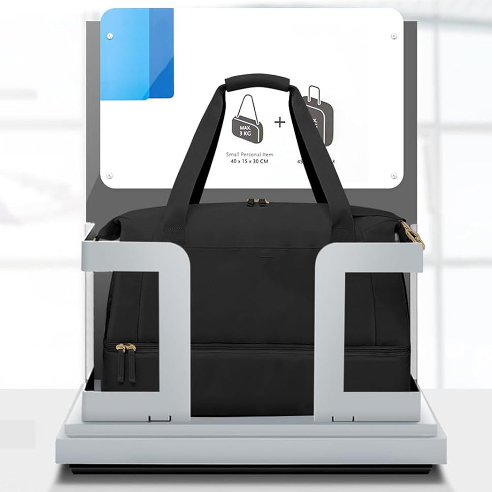 37L Women Fitness Travel Bag Waterproof USB Charging Carry-On Overnight Black