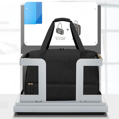 37L Women Fitness Travel Bag Waterproof USB Charging Carry-On Overnight Black