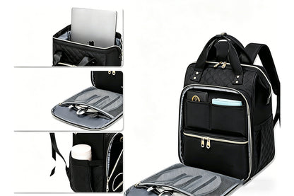 2-in-1 Laptop Lunch Backpack - Black