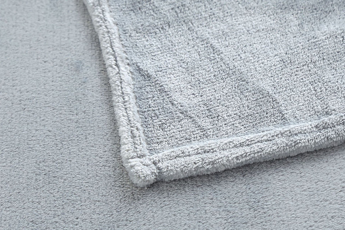 Mink Feel Blanket Soft Cozy Throw Blanket Flannel Blanket -Grey