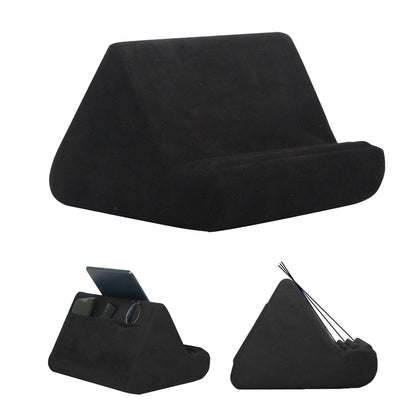 Multi-Angle Tablet Holder Compatible with iPads Lazy Holder Stand for Bed and Desk with 2 Pockets Black
