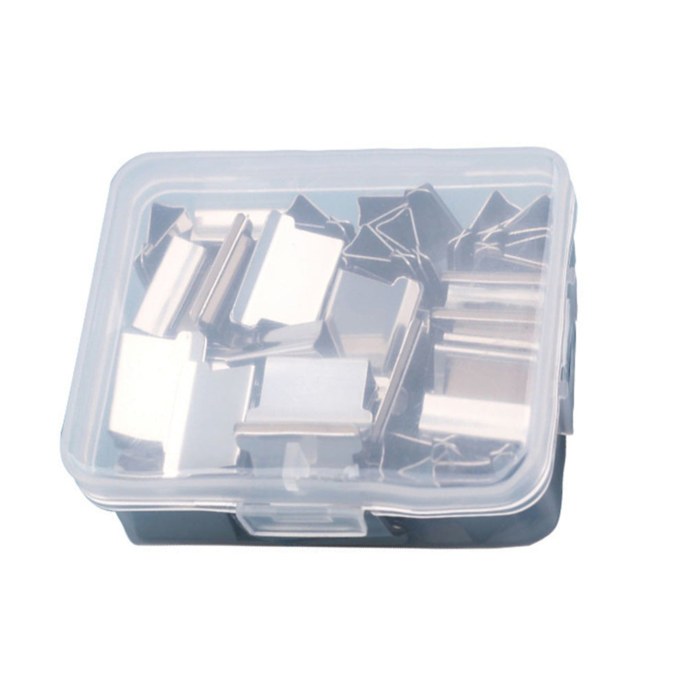 2Pcs Portable Clip Stapler with 100 Reusable Clips Push Style Paper Clamp for Office School Home