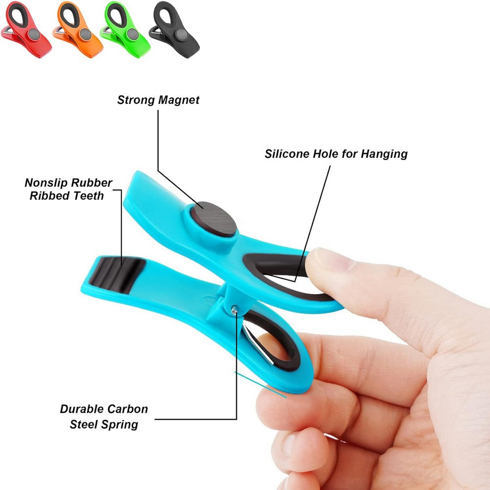 10Pcs Chip Clips Magnetic Bag Clip for Food Storage Clothes Pins Garden