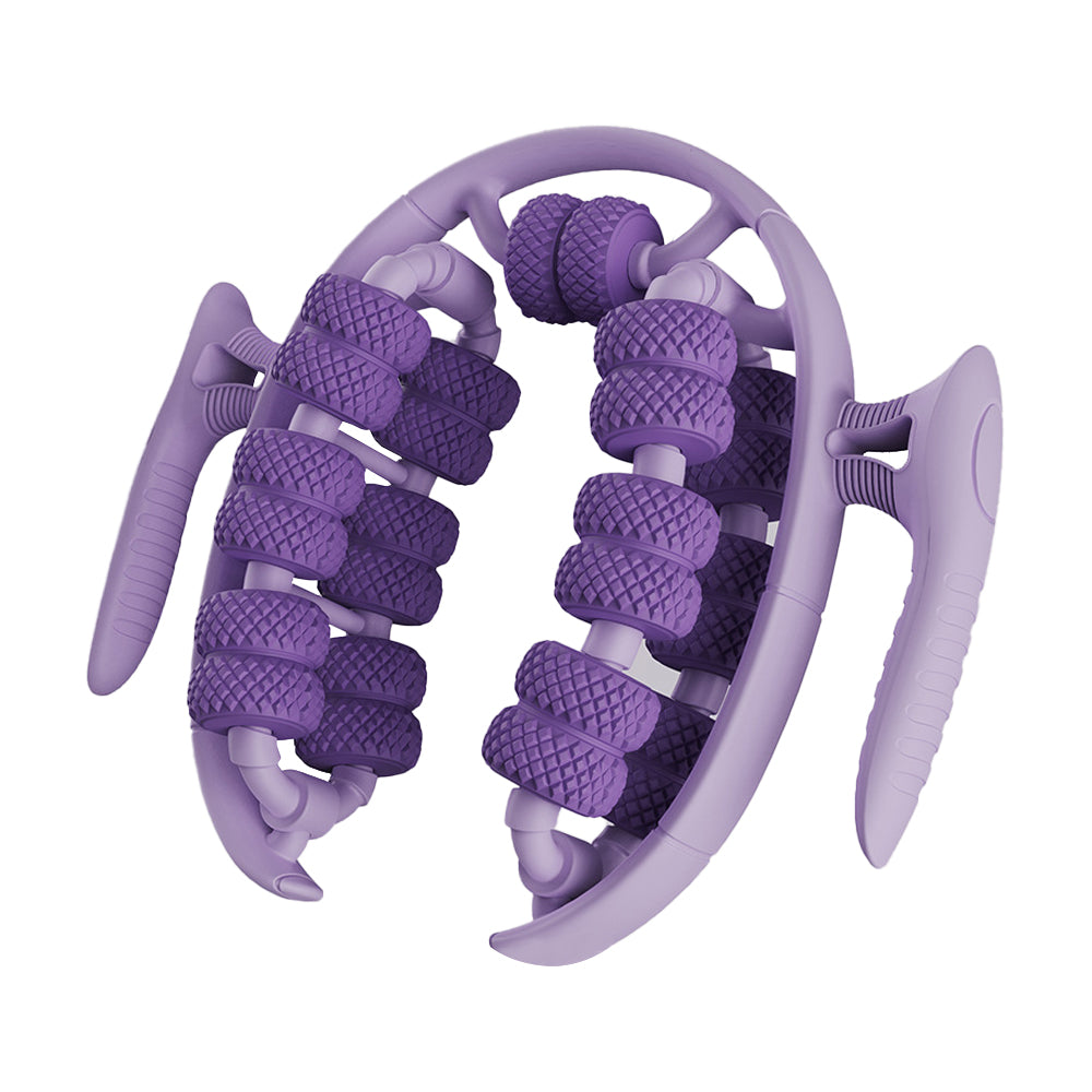 26 Wheels Annular Leg Clamp Massager Leg Massage Device Manual Muscle Relaxer Purple
