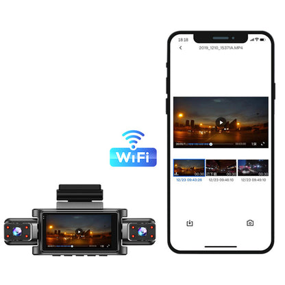 4 Channel Dash Cam with WiFi 360-Degree Panoramic Recording and 32GB Card Included
