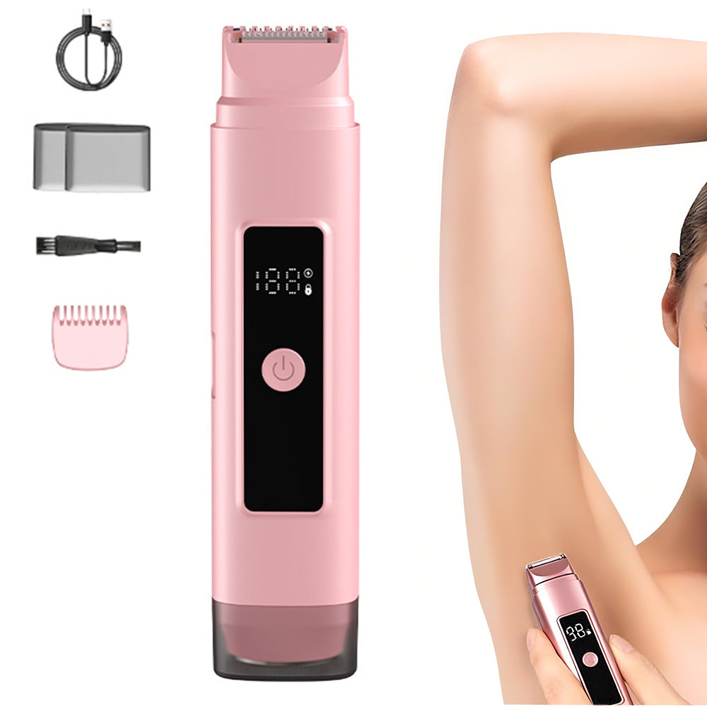 2-in-1 Dual Head Electric Shaver & Bikini Trimmer for Women with LED Display