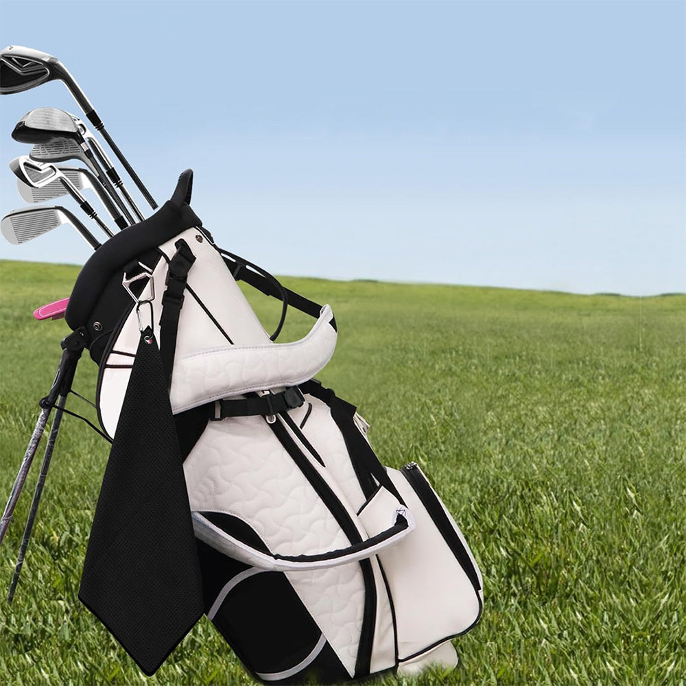 2Pcs Microfiber Golf Towels with Club Brush Waffle Pattern Fishing Towels