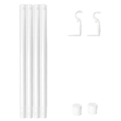 Curtain Rods Set Metal Splicing Curtain Poles White