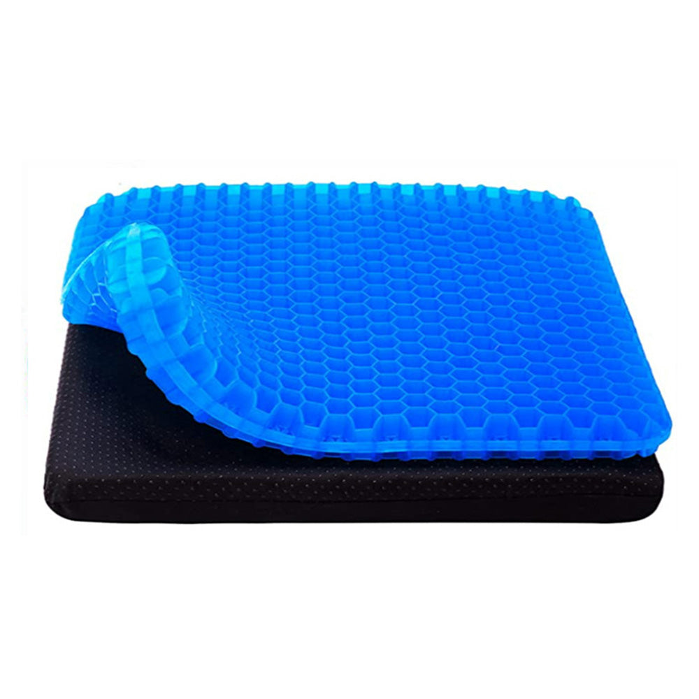 Honeycomb Gel Seat Cushion Breathable Cushion with Non Slip Cover 42x36x6cm