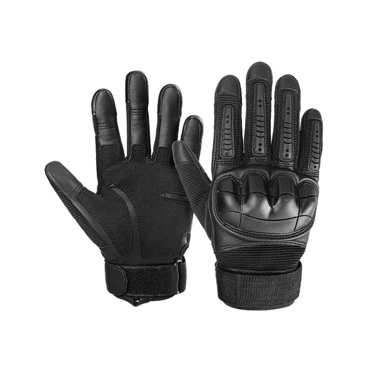 Full Finger Touch Screen Tactical Gloves Hard Knuckle Mitt for Motor Cycle Biking Racing Sports Black