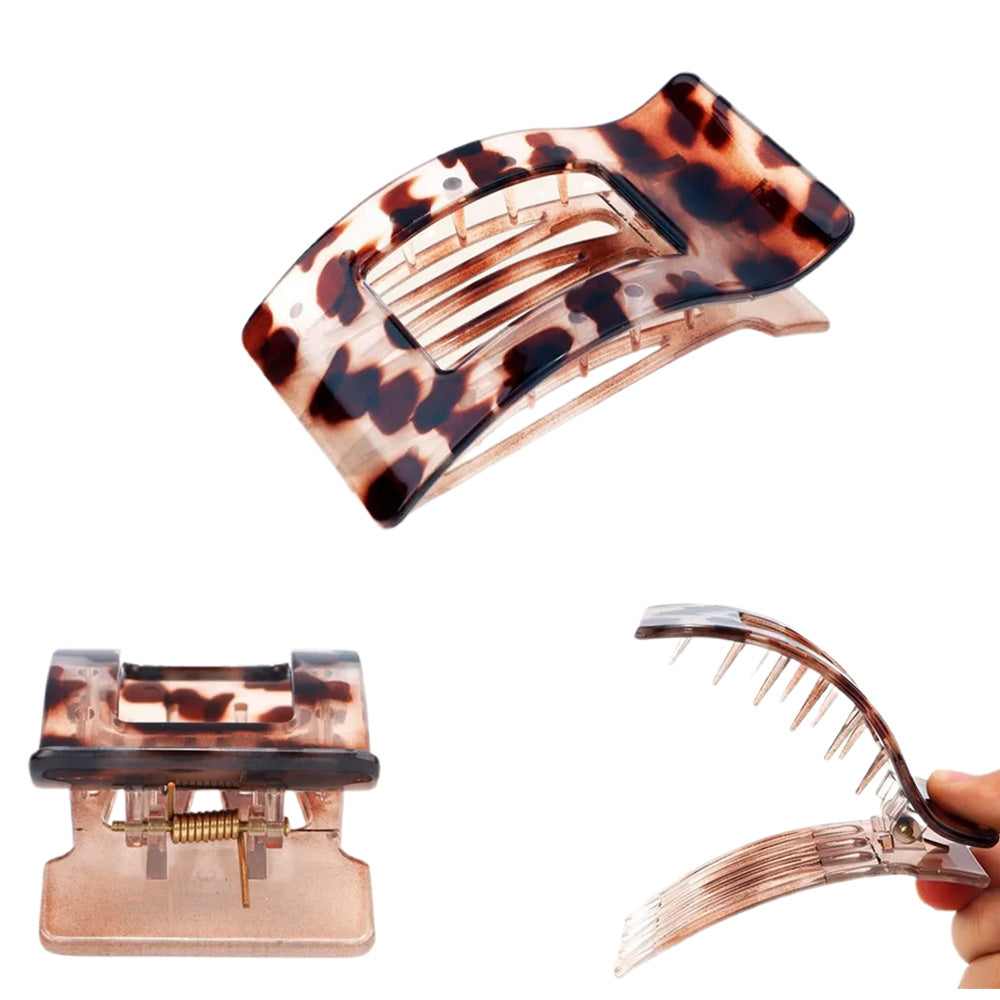 4PCS Large Flat Hair Clips Rectangle No-Slip Claw Clips for Women Style 1