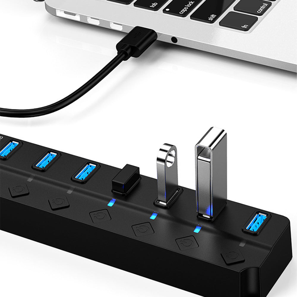 7 Port USB 3.0 Hub 5Gbps Splitter for PC Laptop Keyboard Mouse