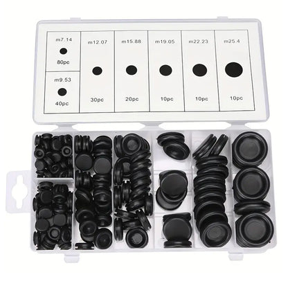 200 Piece Auto Rubber Grommet Fastener Tool Kit in 7 Sizes