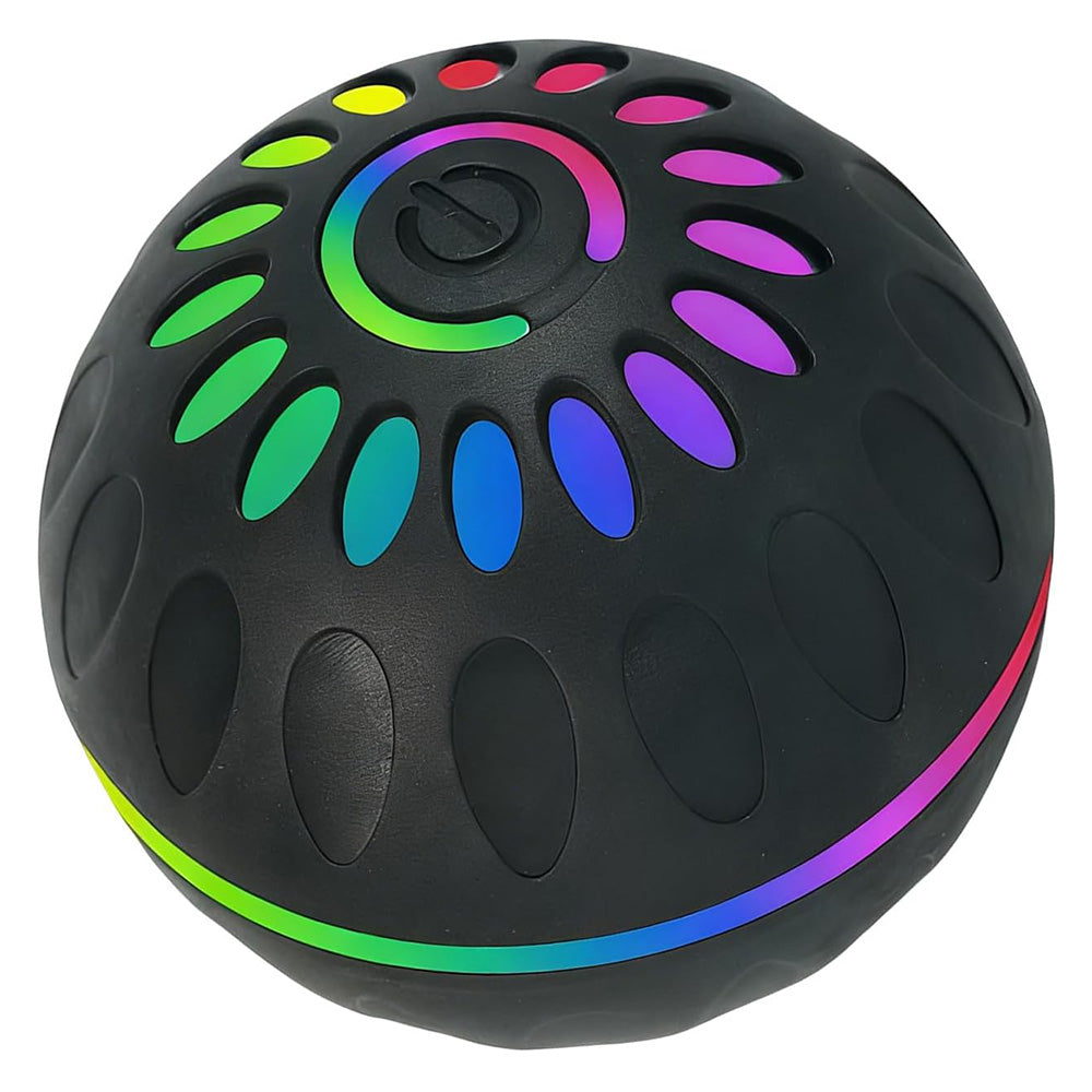 Interactive Dog Ball Toy Smart Moving Bouncing Dog Ball with LED Lights for Dogs Puppies-Black