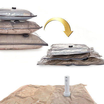 15Pcs Vacuum Bags for Travel with Rechargeable Air Pump Space Saver Compression Set