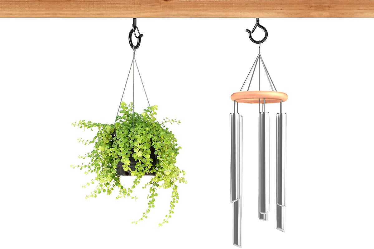 20PCS Q Hanger Hooks with security Buckle Windproof Screw Hooks for Lights Plants