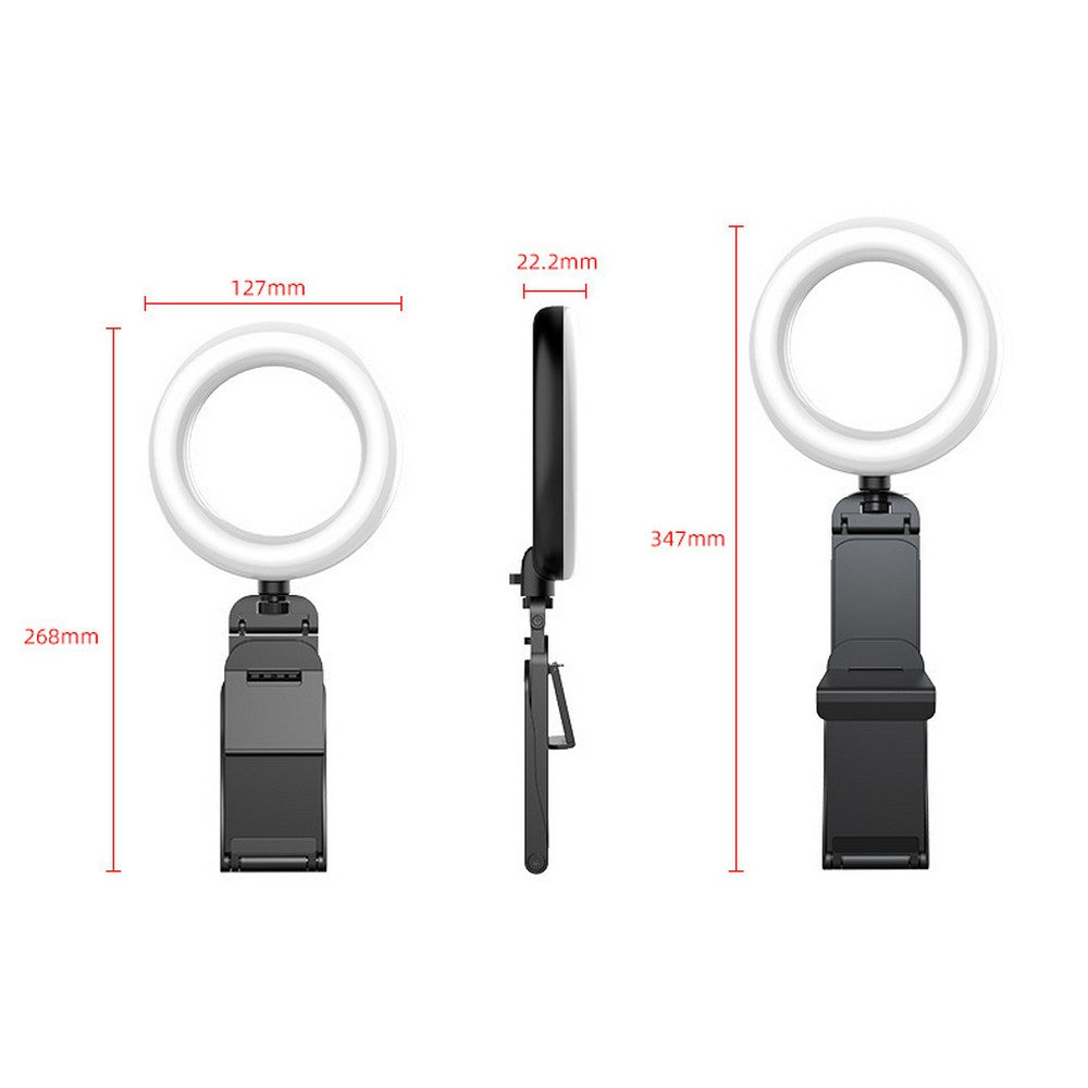 Ring Light with Stand for Desk Clip On LED Selfie Light Desktop for Zoom Meeting