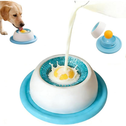 Dog Licking Bowl Slow Feeder Bowls for Yogurt Liquid Treat-Blue