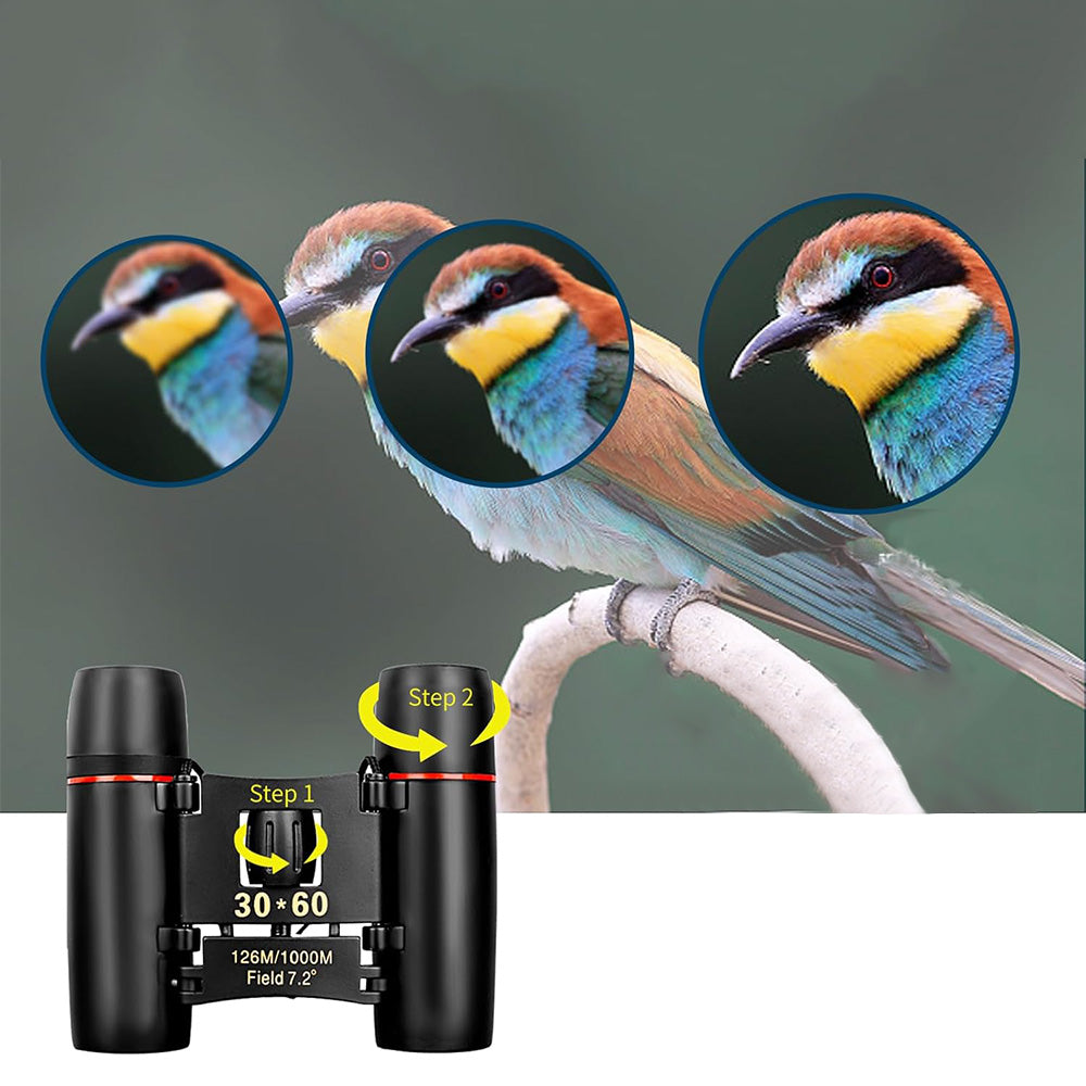 30x60 Compact Binoculars Small Binoculars for Bird Watching Travel Sightseeing