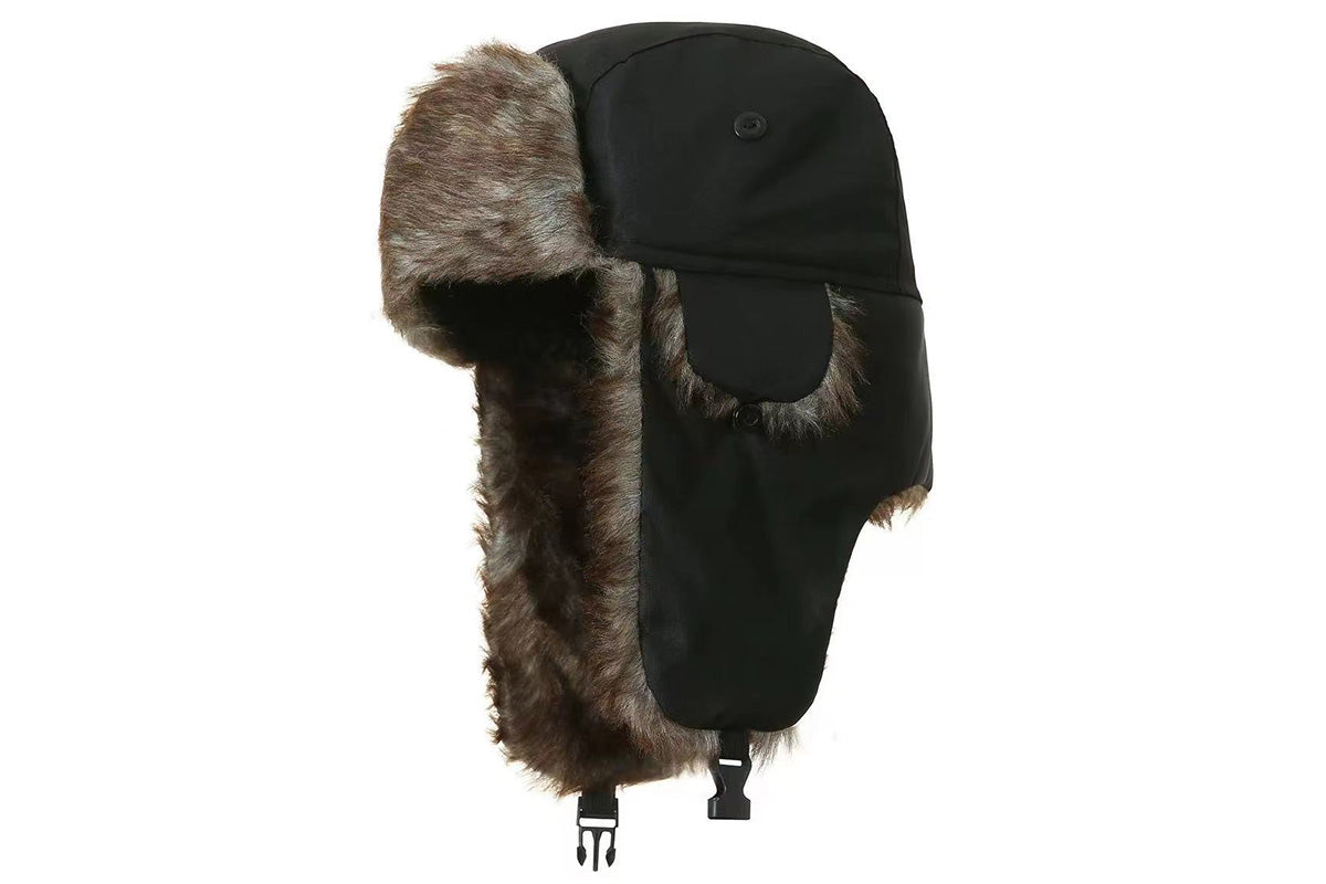 Winter Warm Trapper Hat - Black