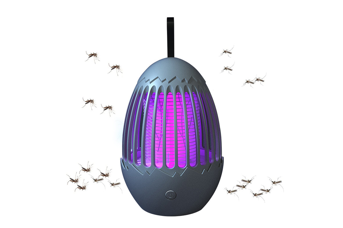 USB Outdoor Indoor LED Light Rechargeable Mosquito Killer Portable Waterproof Mosquito Repellent-Grey
