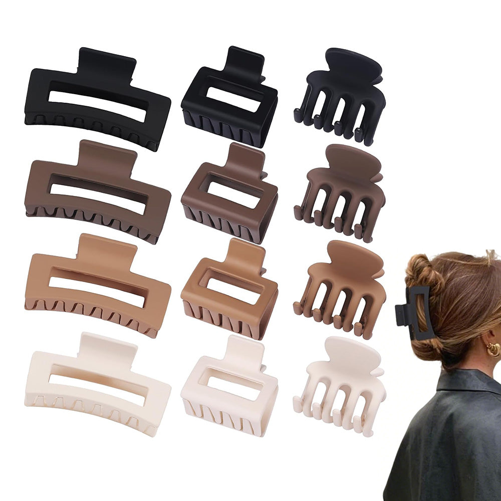 12 Pcs Strong Hold Non-Slip Hair Clips for Women 3 Sizes for Thin Thick Curly Hair