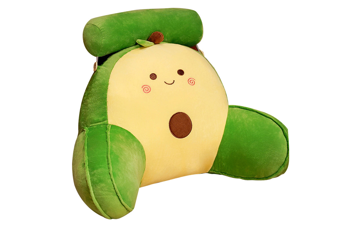 Backrest Reading Pillow Lumbar Support Chair Cushion Back Rest With Arms-Green